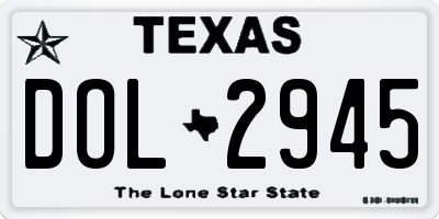 TX license plate DOL2945