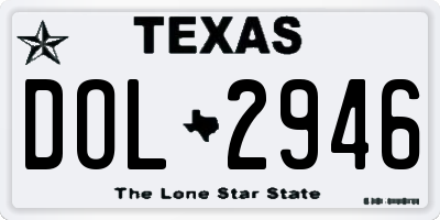 TX license plate DOL2946