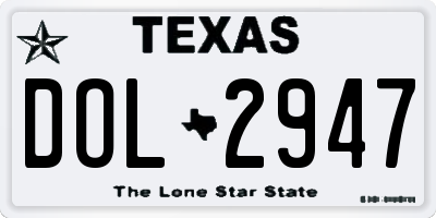TX license plate DOL2947