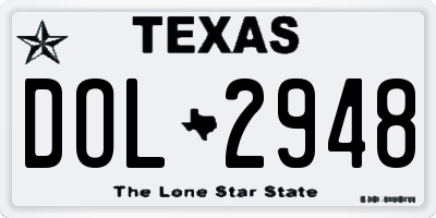 TX license plate DOL2948