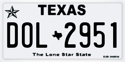 TX license plate DOL2951