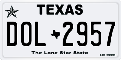 TX license plate DOL2957