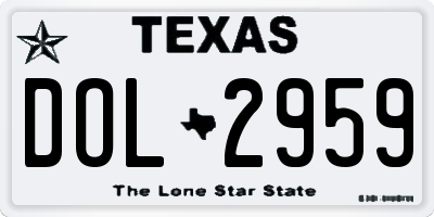 TX license plate DOL2959
