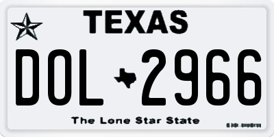 TX license plate DOL2966