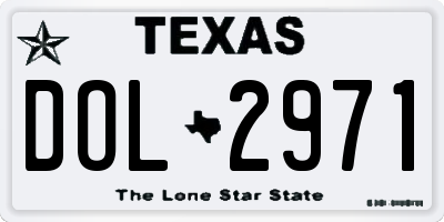 TX license plate DOL2971