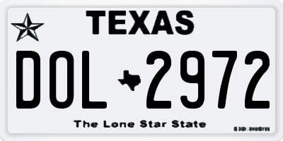 TX license plate DOL2972