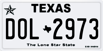 TX license plate DOL2973