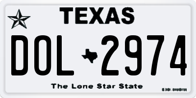 TX license plate DOL2974