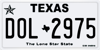 TX license plate DOL2975