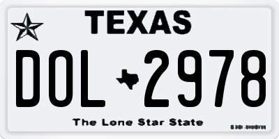 TX license plate DOL2978