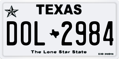 TX license plate DOL2984