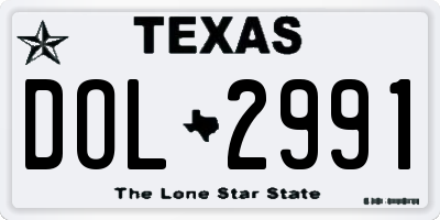 TX license plate DOL2991