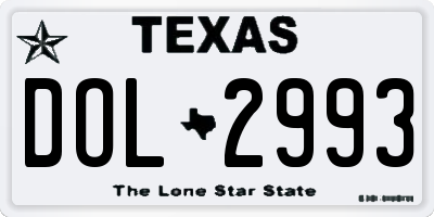 TX license plate DOL2993