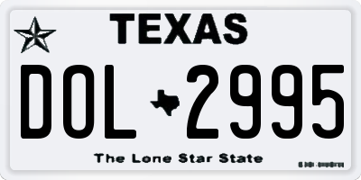 TX license plate DOL2995