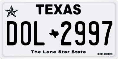 TX license plate DOL2997