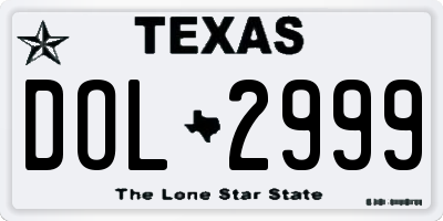 TX license plate DOL2999