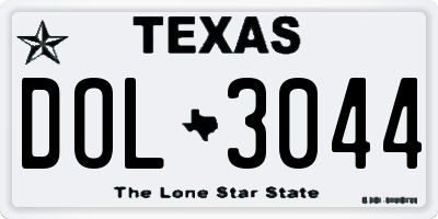 TX license plate DOL3044