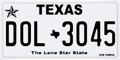 TX license plate DOL3045
