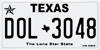 TX license plate DOL3048