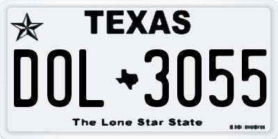TX license plate DOL3055