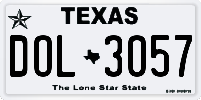 TX license plate DOL3057