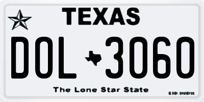 TX license plate DOL3060