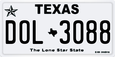 TX license plate DOL3088