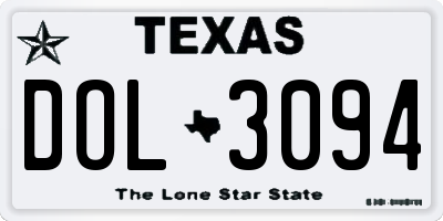 TX license plate DOL3094