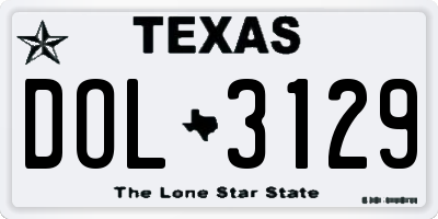 TX license plate DOL3129
