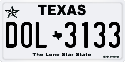 TX license plate DOL3133