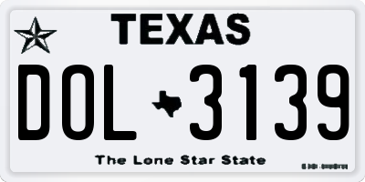 TX license plate DOL3139