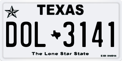 TX license plate DOL3141