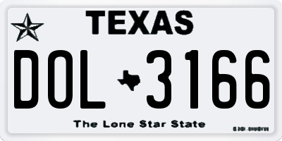 TX license plate DOL3166