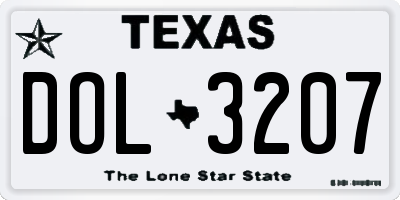TX license plate DOL3207