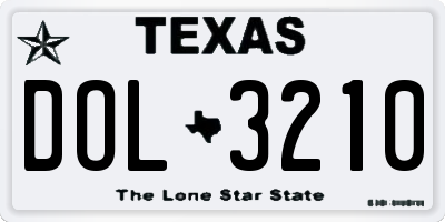TX license plate DOL3210