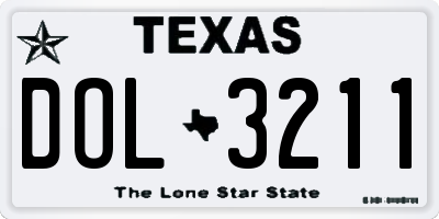 TX license plate DOL3211