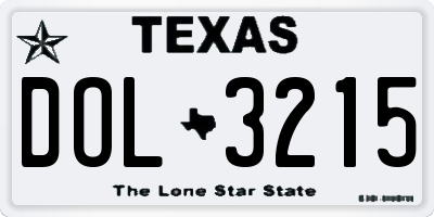 TX license plate DOL3215