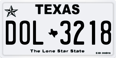 TX license plate DOL3218