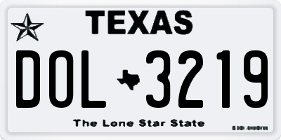 TX license plate DOL3219