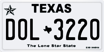 TX license plate DOL3220