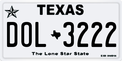 TX license plate DOL3222