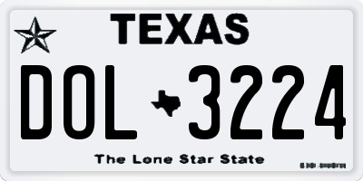 TX license plate DOL3224