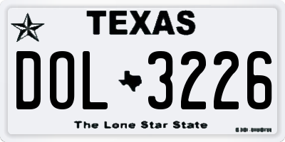 TX license plate DOL3226