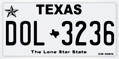 TX license plate DOL3236