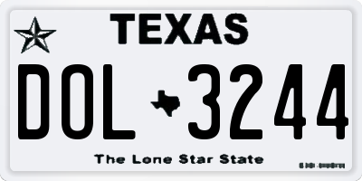 TX license plate DOL3244