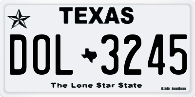 TX license plate DOL3245
