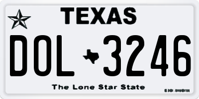 TX license plate DOL3246