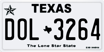 TX license plate DOL3264
