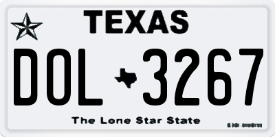 TX license plate DOL3267