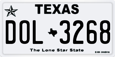 TX license plate DOL3268